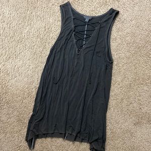 American Eagle Soft and Sexy Flowy tank with lace up
